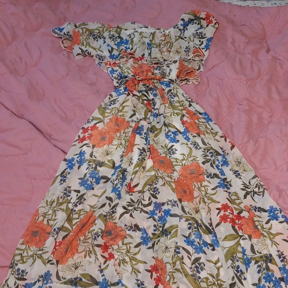 Kate and lily floral sleeveless evening gown